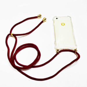 Coque iPhone 7/8 SE Bandoulière bordeaux