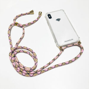 Coque iPhone XR Bandoulière rose