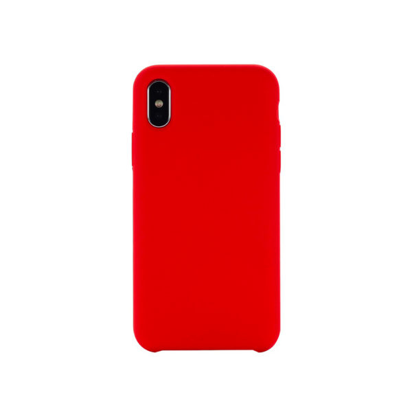 COQUE IPHONE X/XS SILICONE COLOR ROUGE