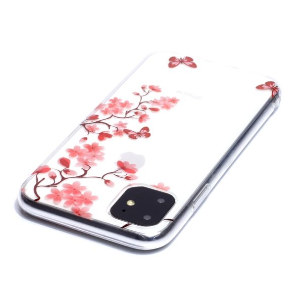 Coque iPhone 11 fleurs roses