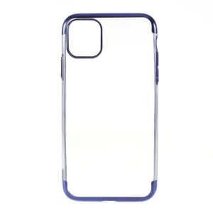 Coque iPhone 11 silicone contour chrome Bleu