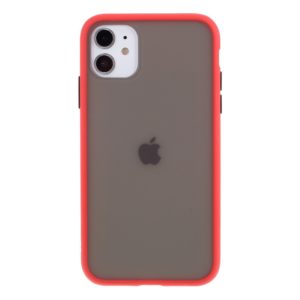 Coque iPhone 11 contour silicone Rouge