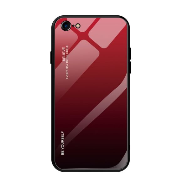 Coque iphone SE 2020 hybride tpu-verre trempé dégradé rouge