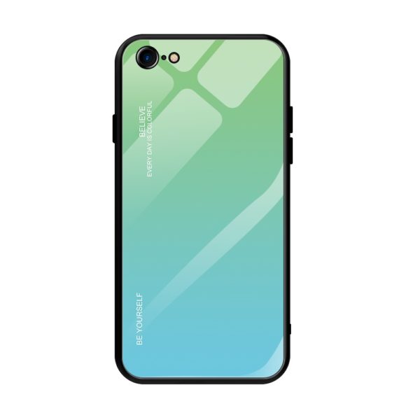 Coque iphone SE 2020 hybride tpu-verre trempé dégradé vert