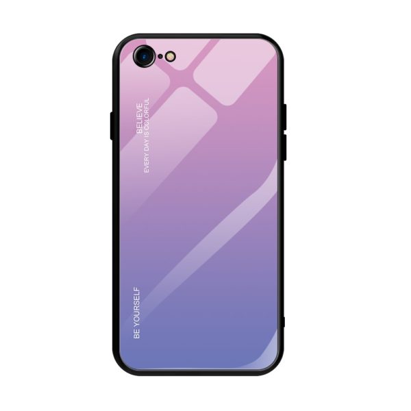 Coque iPhone SE 2020 hybride tpu-verre trempé dégradé violet