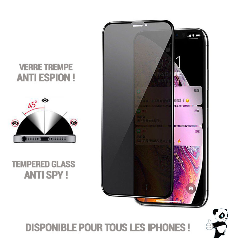Verre trempé apple iphone xr film anti-espion protection ecran