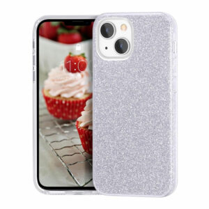 Coque iPhone 13 paillette grise