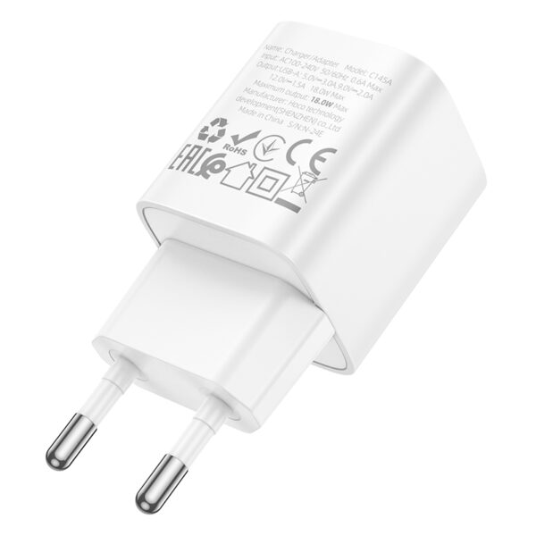 Adaptateur secteur 1 USB charge rapide