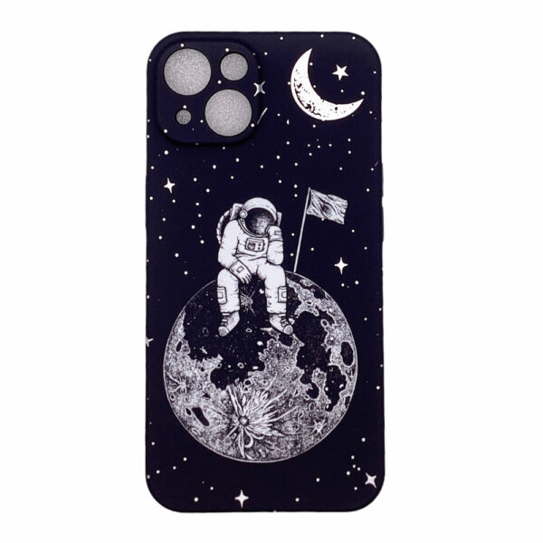 Coque iPhone 15 Plus Silicone astronaute phosphorescent