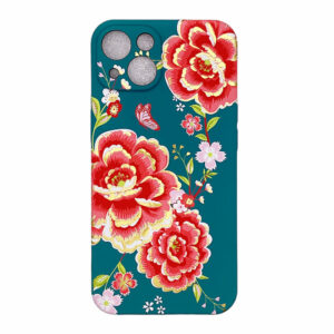 Coque iPhone 15 Plus Silicone floral phosphorescent