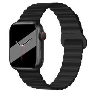 Bracelet Apple Watch silicone magnétique noir