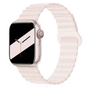 Bracelet Apple Watch silicone magnétique rose