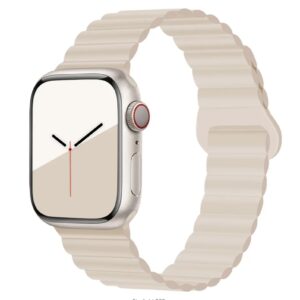 Bracelet Apple Watch silicone magnétique beige