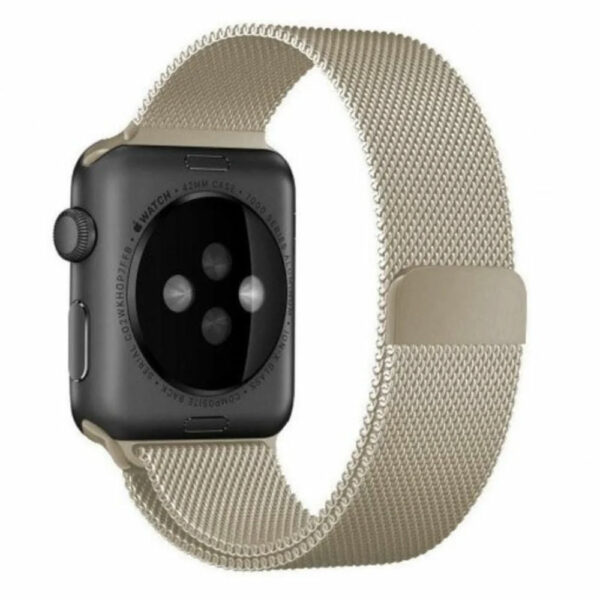 Bracelet Apple Watch milanais or champagne