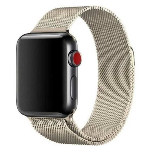 Bracelet Apple Watch milanais or champagne