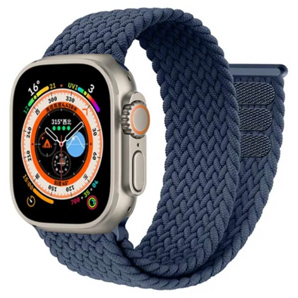 Bracelet Apple Watch tressé bleu