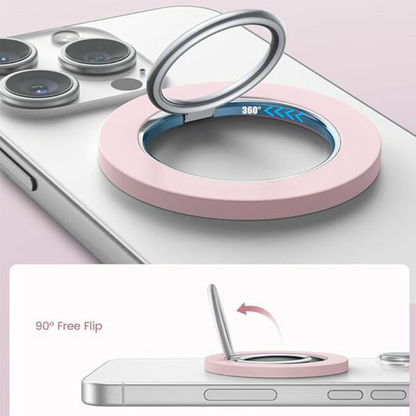 Support anneau compatible MagSafe rose