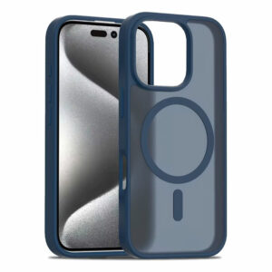 Coque iPhone 16 Pro Max bleu mat compatible MagSafe