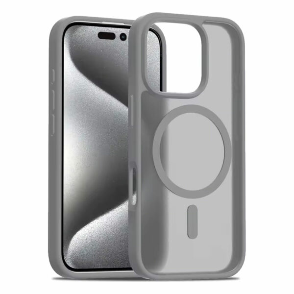 Coque iPhone 16 Pro Max gris mat compatible MagSafe