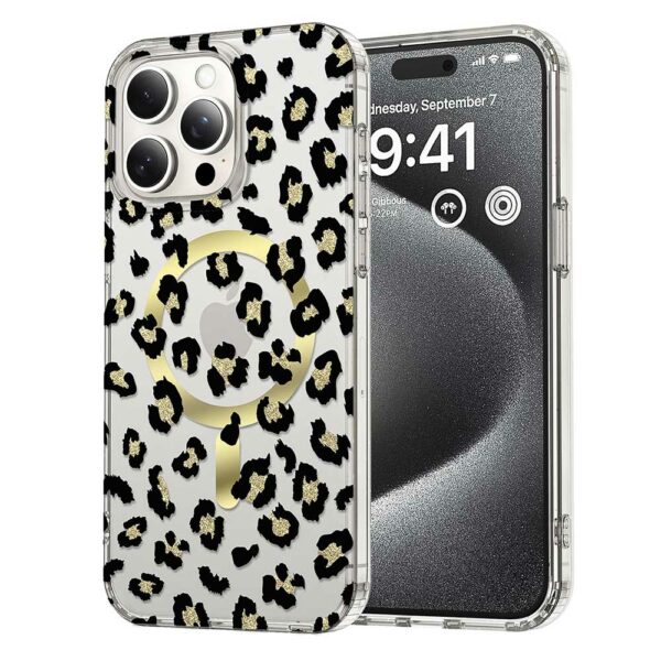 Coque iPhone 16 Pro Max Leopard compatible MagSafe