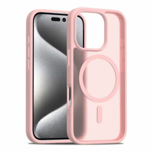 Coque iPhone 16 Pro rose mat compatible MagSafe