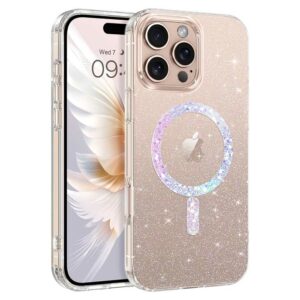 Coque iPhone 16 Pro transparente paillettes compatible MagSafe