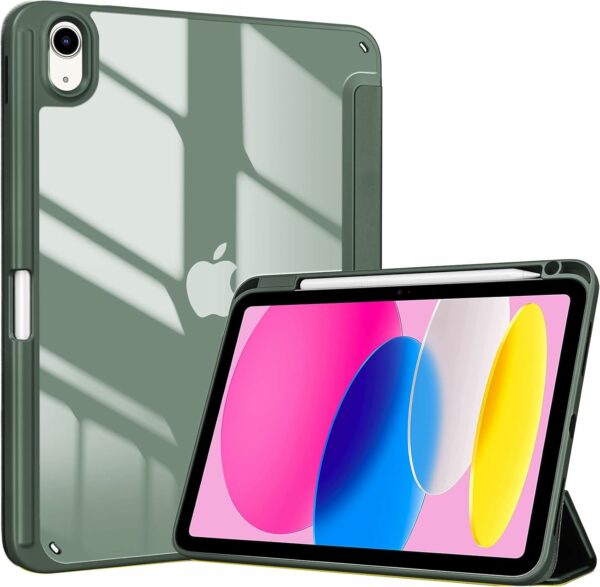 Coque iPad 10 2022 étui support porte stylet vert