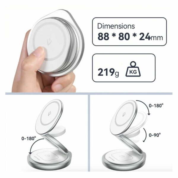 Chargeur sans fil 3-en-1 compatible MagSafe