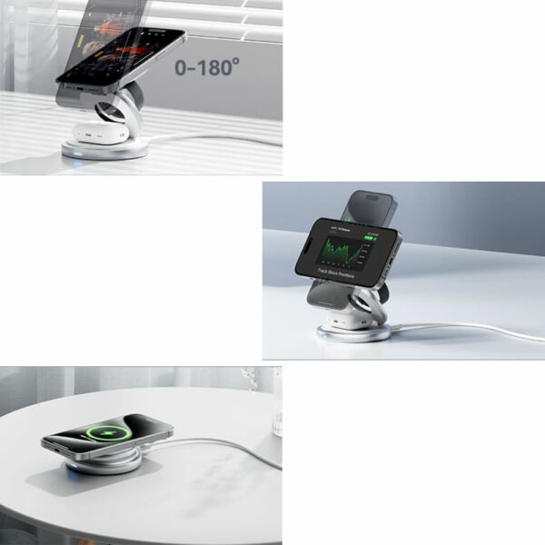 Chargeur sans fil 3-en-1 compatible MagSafe