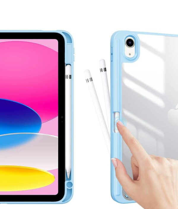 Coque iPad 11 2025 (A16) étui support porte stylet bleu ciel