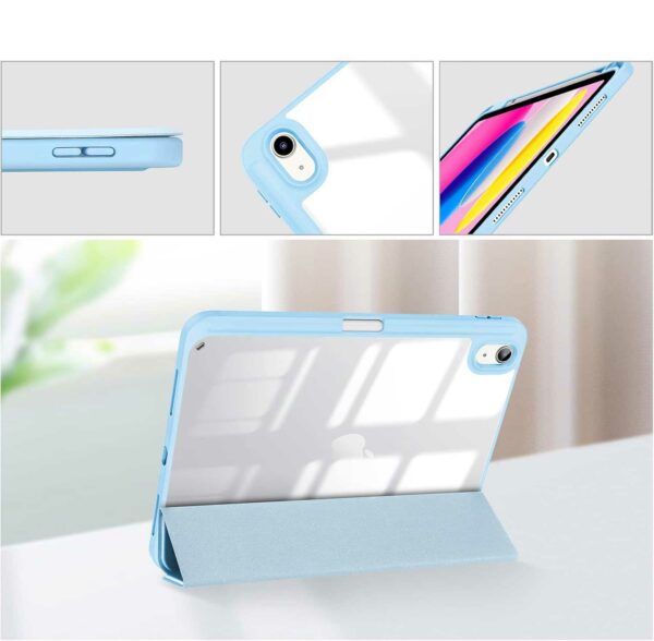 Coque iPad 11 2025 (A16) étui support porte stylet bleu ciel