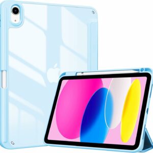 Coque iPad 11 2025 (A16) étui support porte stylet bleu ciel