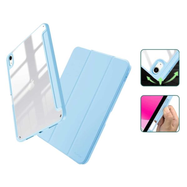 Coque iPad 11 2025 (A16) étui support porte stylet bleu ciel