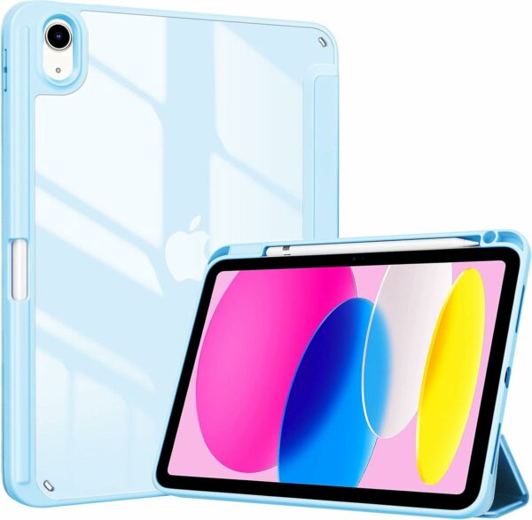 Coque iPad 11 2025 (A16) étui support porte stylet bleu ciel