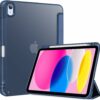Coque iPad 10 2022 étui support porte stylet bleu