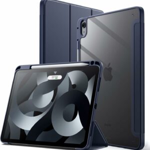 Coque iPad Air 4 2020 étui support porte stylet bleu