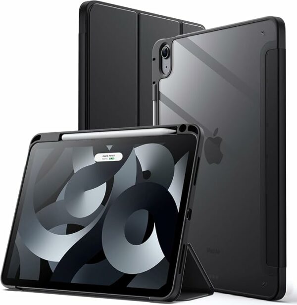 Coque iPad Air 4 2020 étui support porte stylet noir