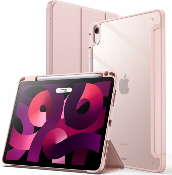 Coque iPad Air 13 2024 étui support porte stylet rose