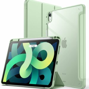 Coque iPad Air 4 2020 étui support porte stylet vert clair