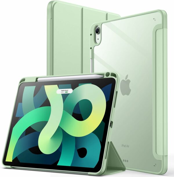 Coque iPad Air 4 2020 étui support porte stylet vert clair