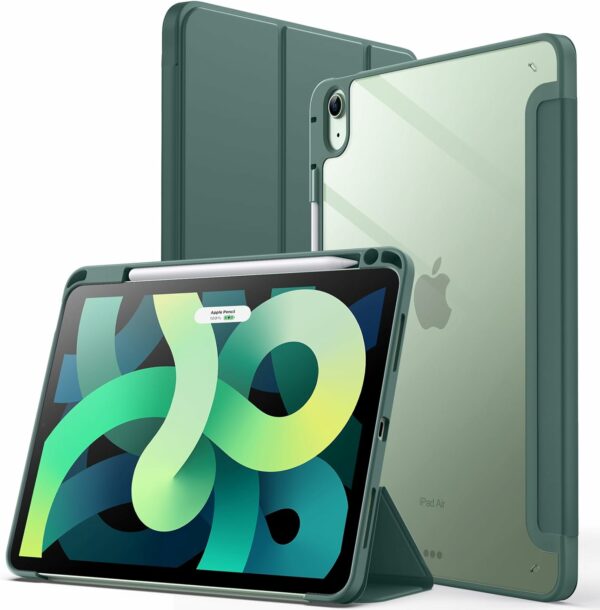 Coque iPad Air 4 2020 étui support porte stylet vert