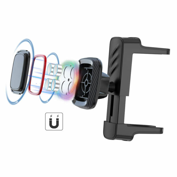 Support magnétique smartphone voiture grille ronde
