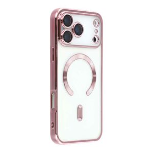 Coque iPhone 17 Pro Max transparente chromé rose compatible MagSafe