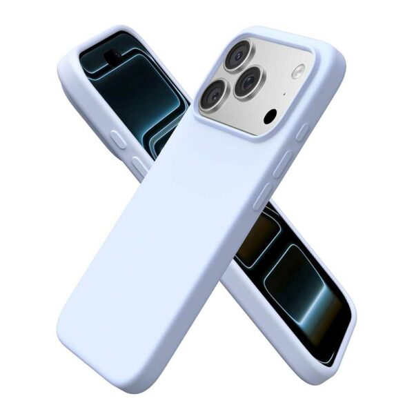 Coque iPhone 17 Pro silicone bleu clair