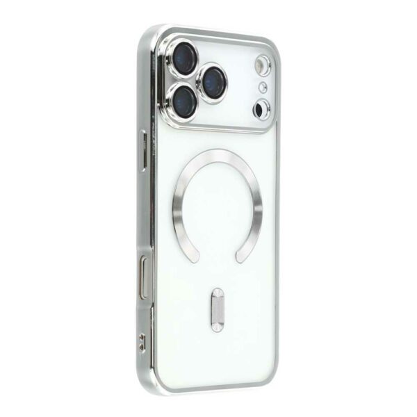 Coque iPhone 17 Pro transparente chromé gris compatible MagSafe