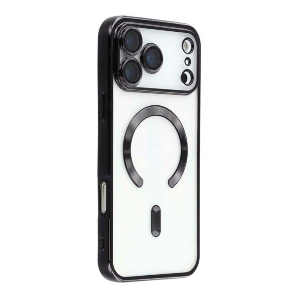 Coque iPhone 17 Pro transparente chromé noir compatible MagSafe