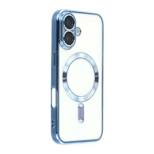 Coque iPhone Air transparente chromé bleu compatible MagSafe