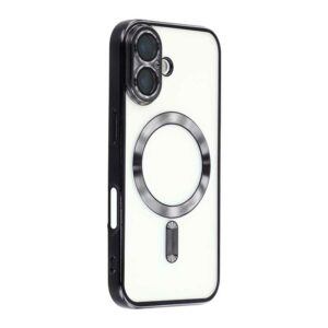 Coque iPhone 17 transparente chromé noir compatible MagSafe