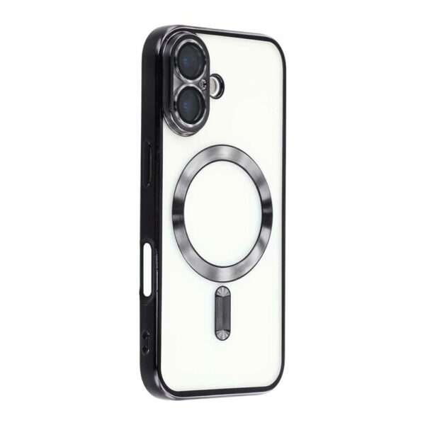 Coque iPhone 17 transparente chromé noir compatible MagSafe