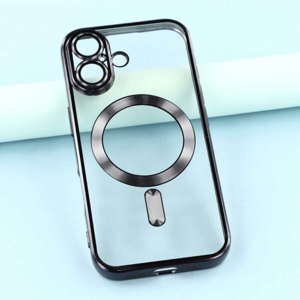 Coque iPhone 17 transparente chromé noir compatible MagSafe – Image 2